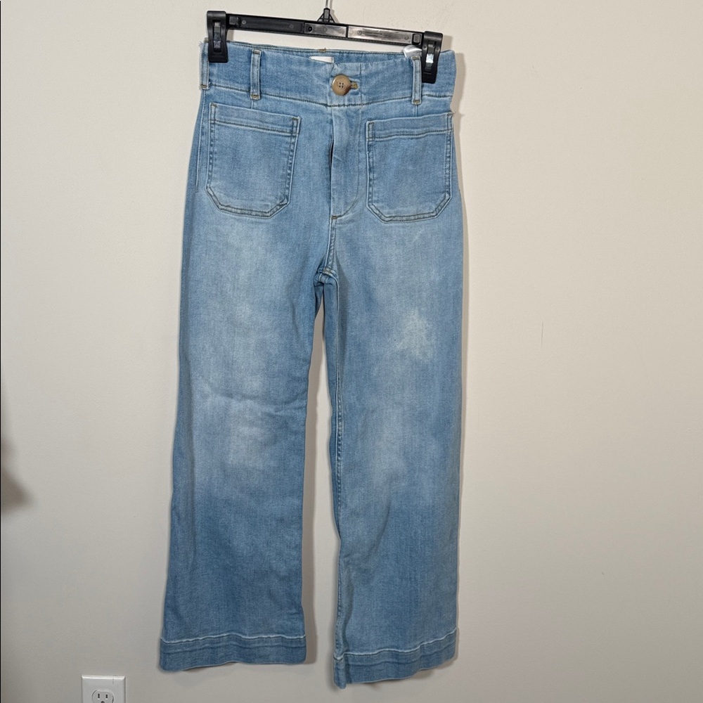 Maeve Colette Crop Wide Leg Jean in Light Wash - 28 - Picture 2 of 6
